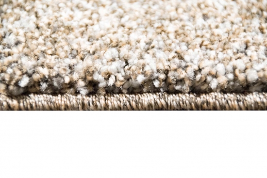 Designer Teppich Moderner Teppich Wohnzimmer Teppich Kurzflor Teppich Barock Design Meliert mit Bordüre in Braun Beige Creme