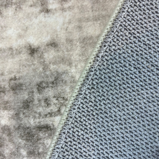 Preview: Teppich Beige moderne Ornamentoptik flache Flanelloberfläche