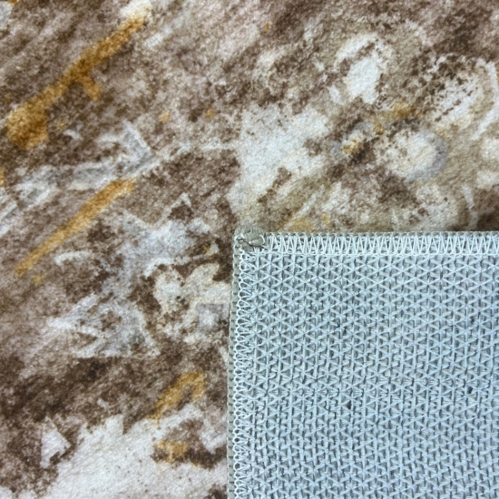 Brauner Teppich Modern mit floralem Vintage-Muster