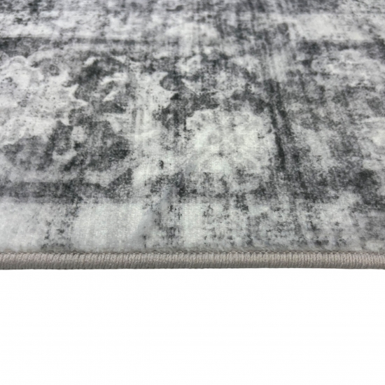 Teppich Grau Modern mit floralem Vintage-Muster