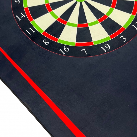 Dartteppich mit Abwurflinie und aufgedruckter Dartscheibe