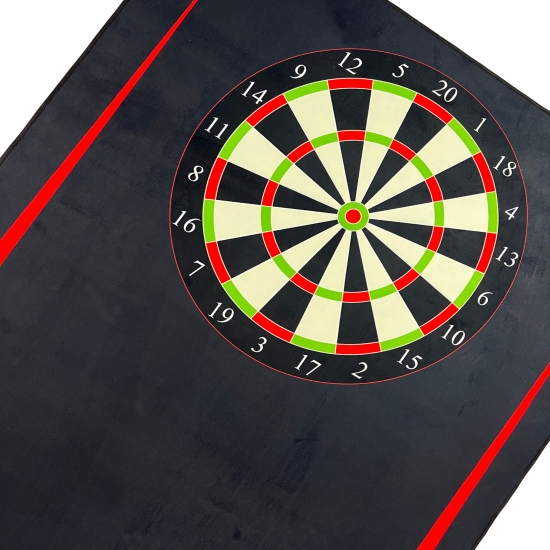 Dartteppich mit Abwurflinie und aufgedruckter Dartscheibe