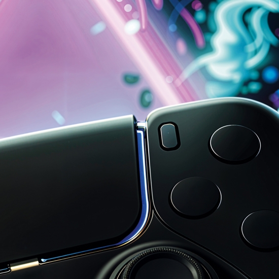 Preview: Gaming-Teppich mit lebendigen neon-farbigen Symbolen und schwebendem Controller