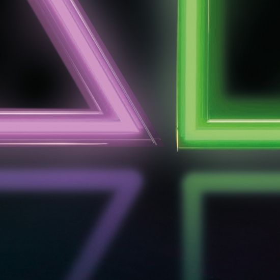 Gamingteppich rutschfest im speziellen Geometrischen Muster Neonfarben