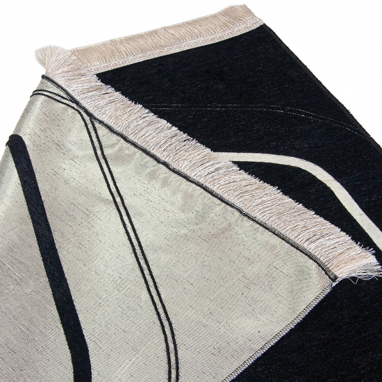 Preview: Gebetsteppich-Set für Paare Herz Schwarz & Weiß – inkl. Geschenkbox & Tesbih – stilvoll & symbolisch 2 x 70 x 115 cm