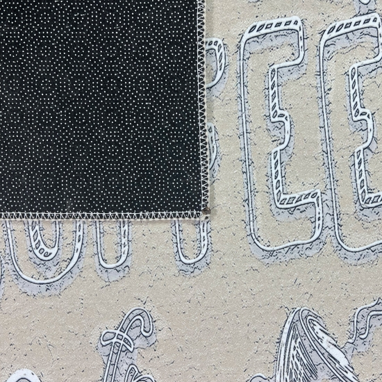 Küchenläufer Teppich beige waschbar mit „Coffee“ Schriftzug in weiß