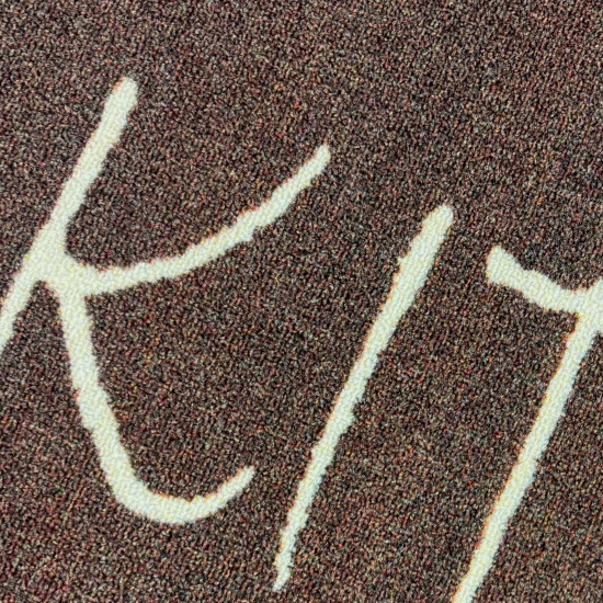 Preview: Küchenläufer mit Schriftzug, pflegeleicht und strapazierfähig Braun