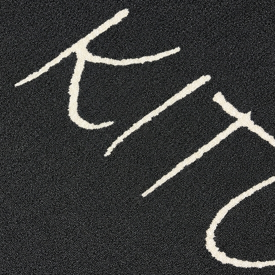 Preview: Küchenläufer mit Schriftzug, pflegeleicht und strapazierfähig Schwarz