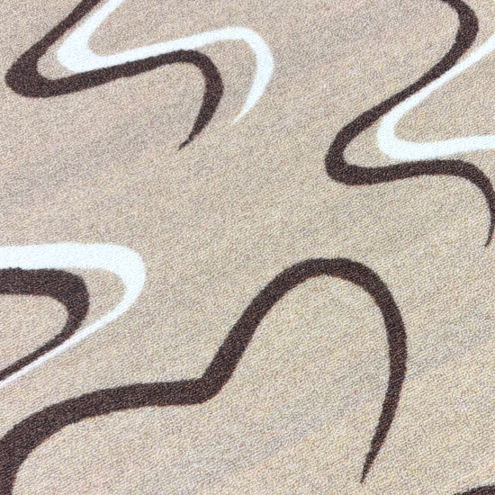 Preview: Küchenläufer mit Tassen- und Herzmotiv, pflegeleicht in Beige