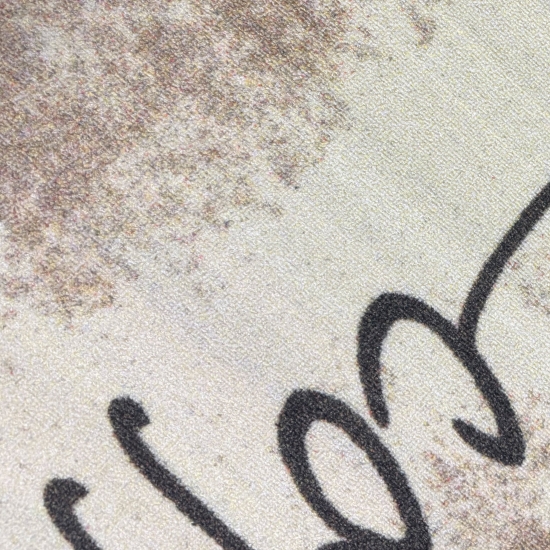 Preview: Küchenläufer Beige mit Coffee-Time-Schriftzug im Vintage-Look