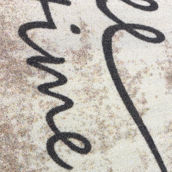 Preview: Küchenläufer Beige mit Coffee-Time-Schriftzug im Vintage-Look