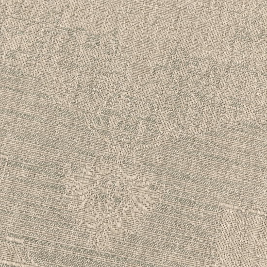 Teppich Grün Braun Ornamentmuster für Innen und Außen