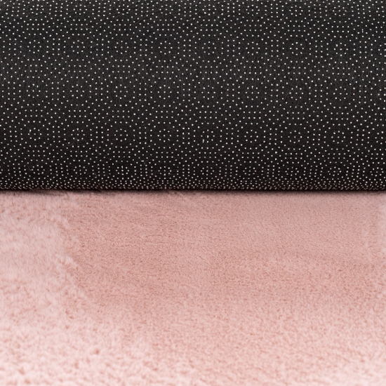 Teppich rosa samtig weich Hasenfell-Optik mit sanftem Glanz