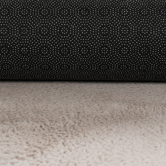 Teppich beige samtig weich Hasenfell-Optik mit sanftem Glanz