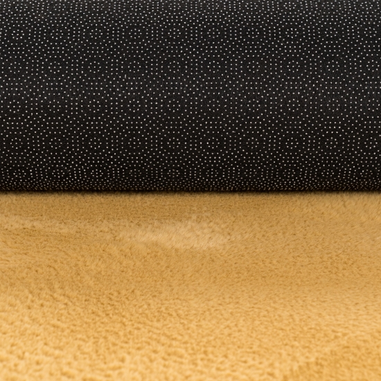 Teppich gold samtig weich Hasenfell-Optik mit sanftem Glanz