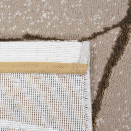 Designer Teppich mit abstraktem glänzenden Ästemuster beige