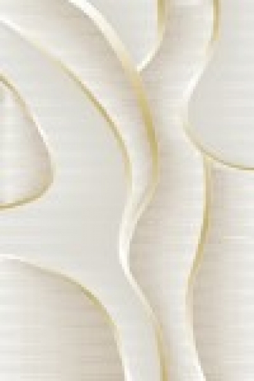 Moderner Wohnzimmerteppich pflegeleicht mit geschwungenem 3D-Design in Creme