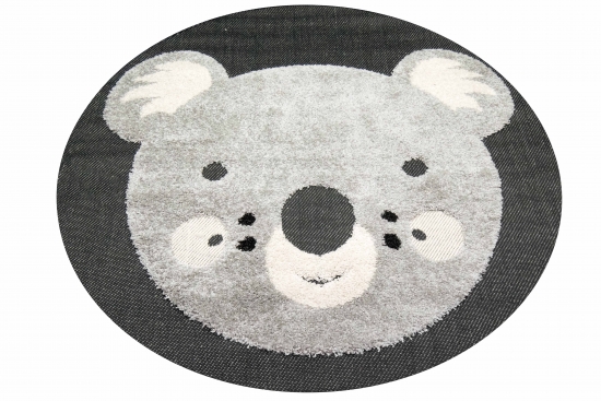 Picknick Teppich Outdoor Kinderzimmer Baby Spielteppich 3D Optik High Low Effekt Koalabär creme grau schwarz