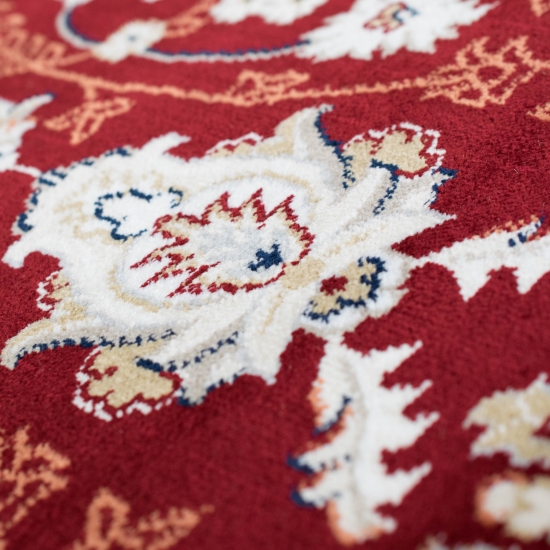 Orientalischer Teppich mit eleganten Verzierungen in rot