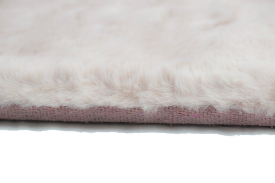 Teppich Kunstfellteppich Hochflor Faux Fur Hasenfell uni rosa