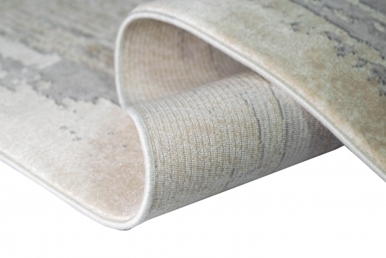 Wollteppich Designerteppich Teppich abstrakt aus Naturfasern in beige grau