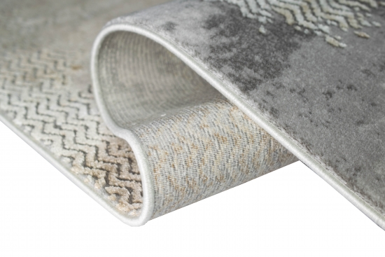 Wollteppich Designerteppich Teppich abstrakt aus Naturfasern in beige grau creme