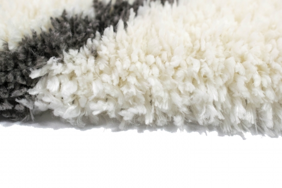 Preview: Teppich Shaggy Hochflor Teppich Langflor Rautenmuster in creme grau Preview: Teppich Shaggy Hochflor Teppich Langflor Rautenmuster in creme grau
