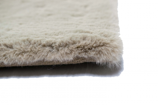 Teppich Kunstfellteppich Hochflor Faux Fur Hasenfell uni beige