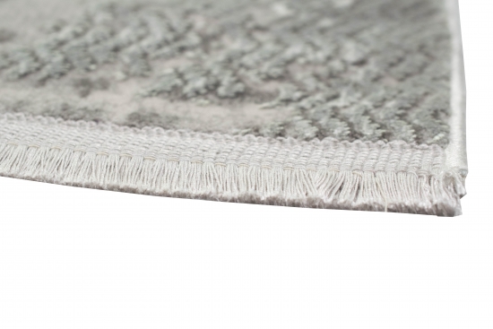 Wollteppich Designerteppich Teppich abstrakt aus Naturfasern in grau creme