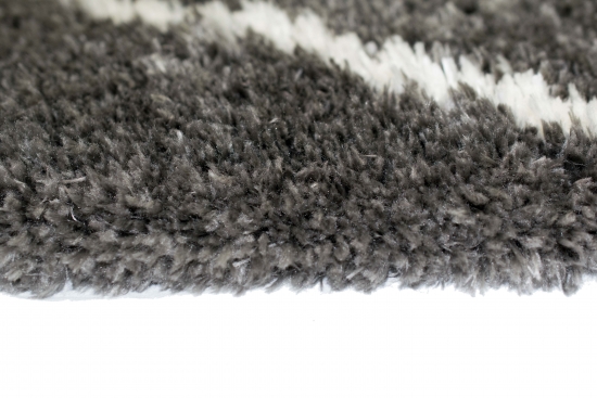 Preview: Teppich Shaggy Langflor Hochflor Teppich Rautenmuster in grau creme Preview: Teppich Shaggy Langflor Hochflor Teppich Rautenmuster in grau creme