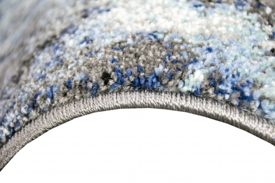 Designer und Moderner Teppich Wohnzimmerteppich in Blau Grau Creme
