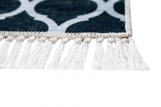 Teppich design Wohnzimmerteppich marokkanisch waschbar in schwarz grau