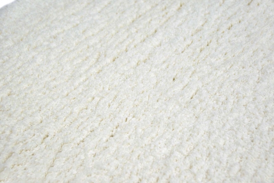 Preview: Shaggy Teppich Micro Polyester Hochflor Langflor Teppich Wohnzimmer Teppich Gemustert in Uni Design Creme