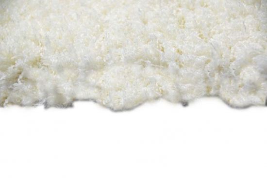 Preview: Shaggy Teppich Micro Polyester Hochflor Langflor Teppich Wohnzimmer Teppich Gemustert in Uni Design Creme