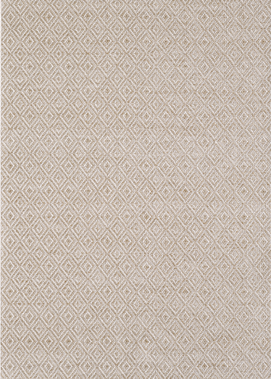 In- & Outdoorteppich Terrasse wetterfest kurzflor im Rautenmuster in beige