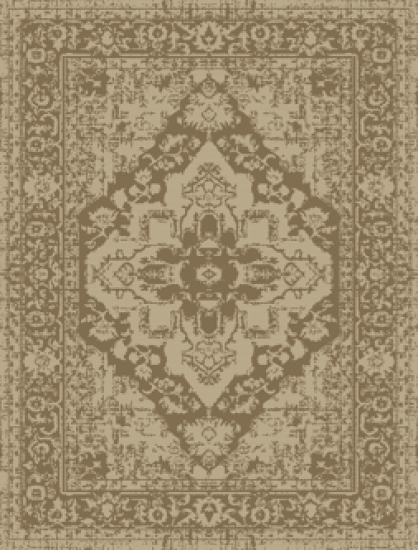 In- und Outdoor Teppich Beige mit Medaillonmuster und Flachgewebe