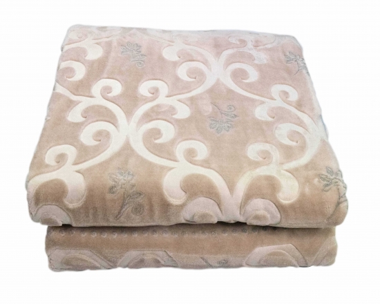 Tagesdecke Bettüberwurf Decke mit Ornamenten in braun silber