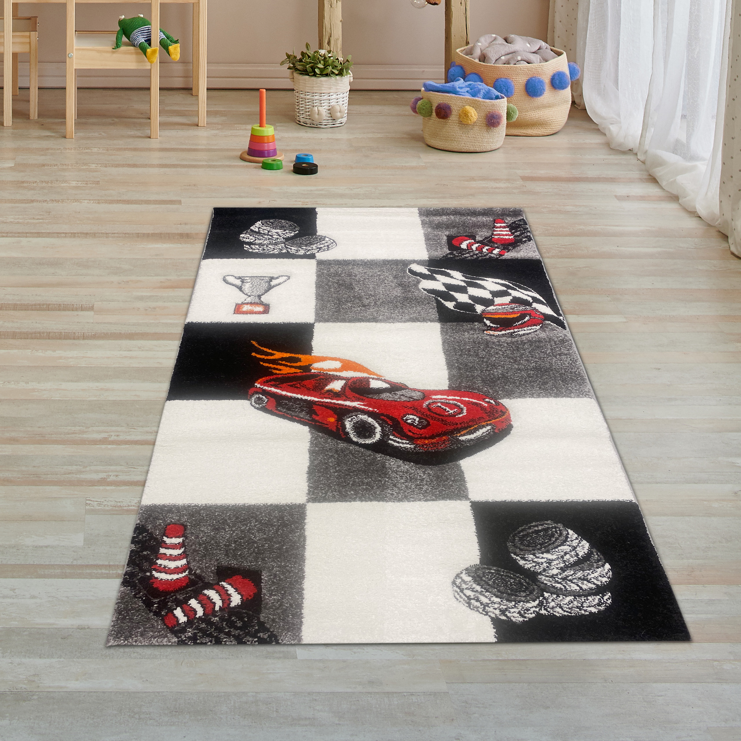Teppich für Kinderzimmer mit Autos: Pflegeleicht, Allergiker