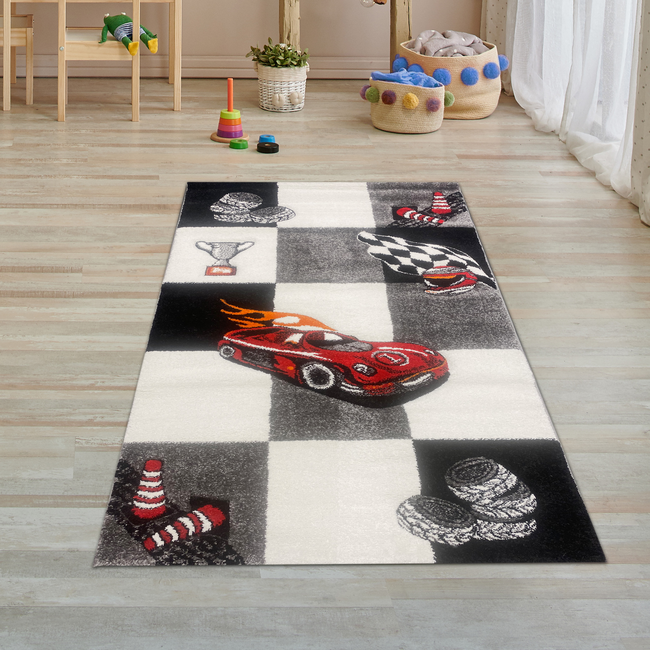 Kids rugs with a car: Allergy-friendly, easy to clean and cheap^carcarpet -  Teppich-Traum