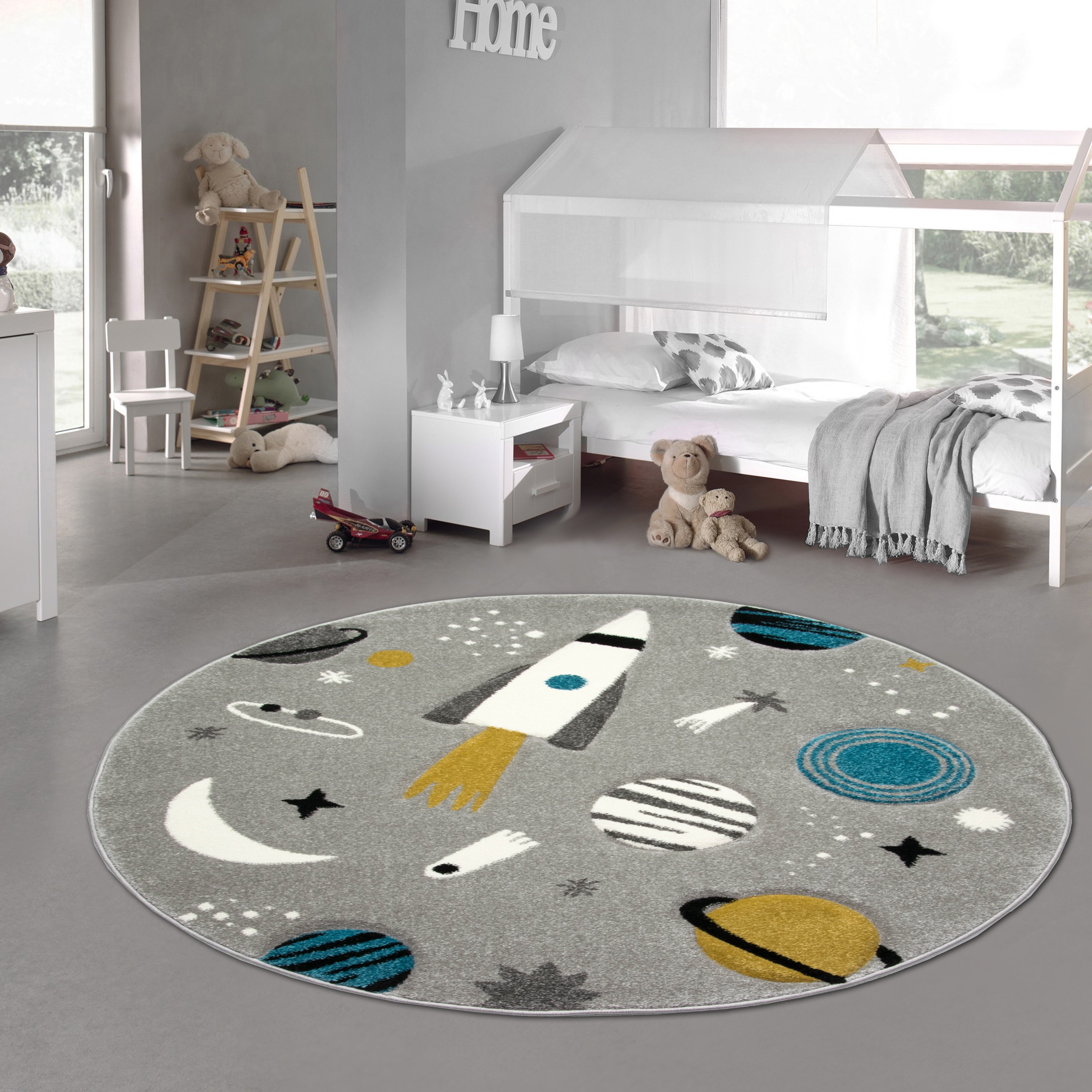 Teppich für Kinderzimmer mit Weltraum: Pflegeleicht, Allergiker geeignet  und preiswert