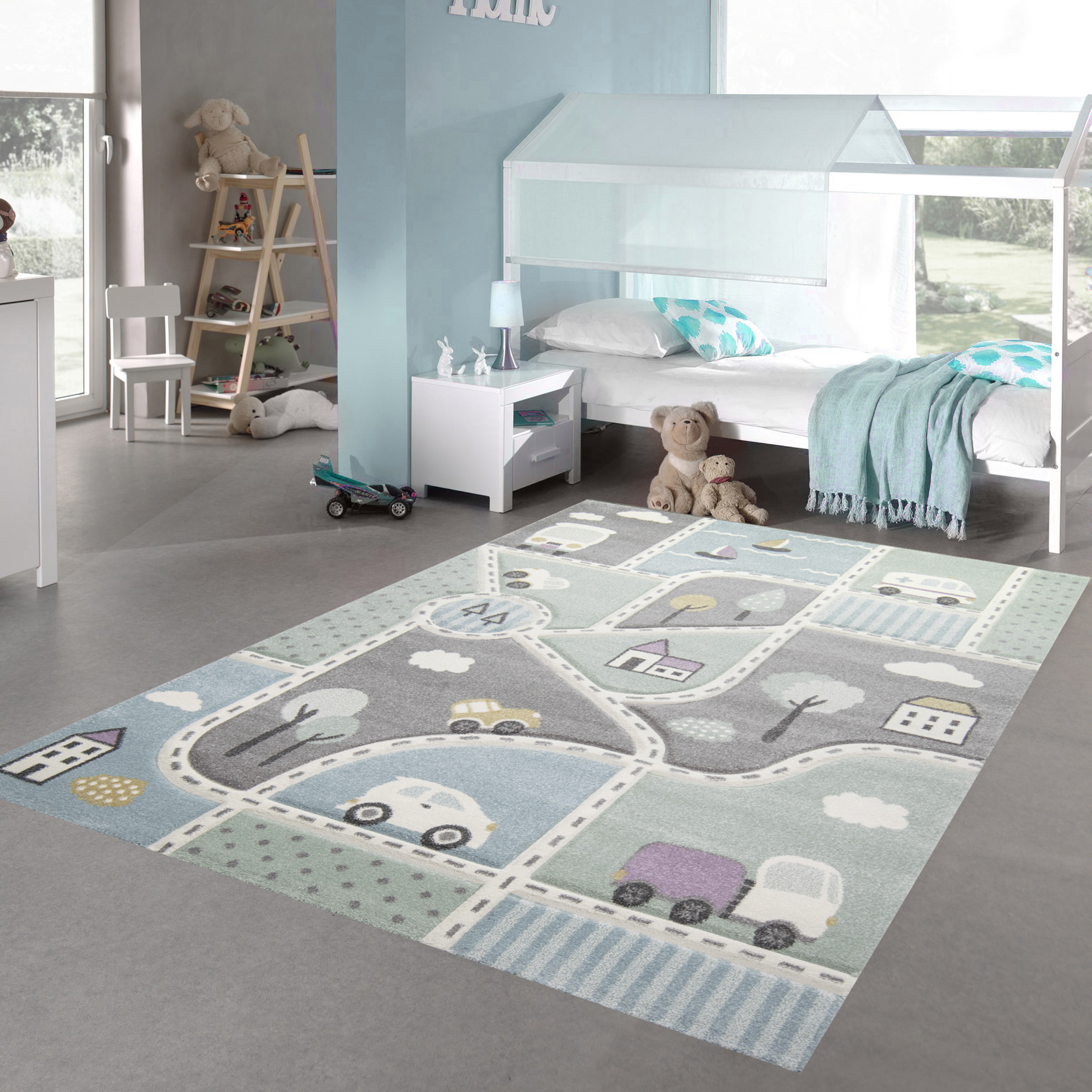 Teppich für Kinderzimmer Autostraßen: Pflegeleicht, Allergiker