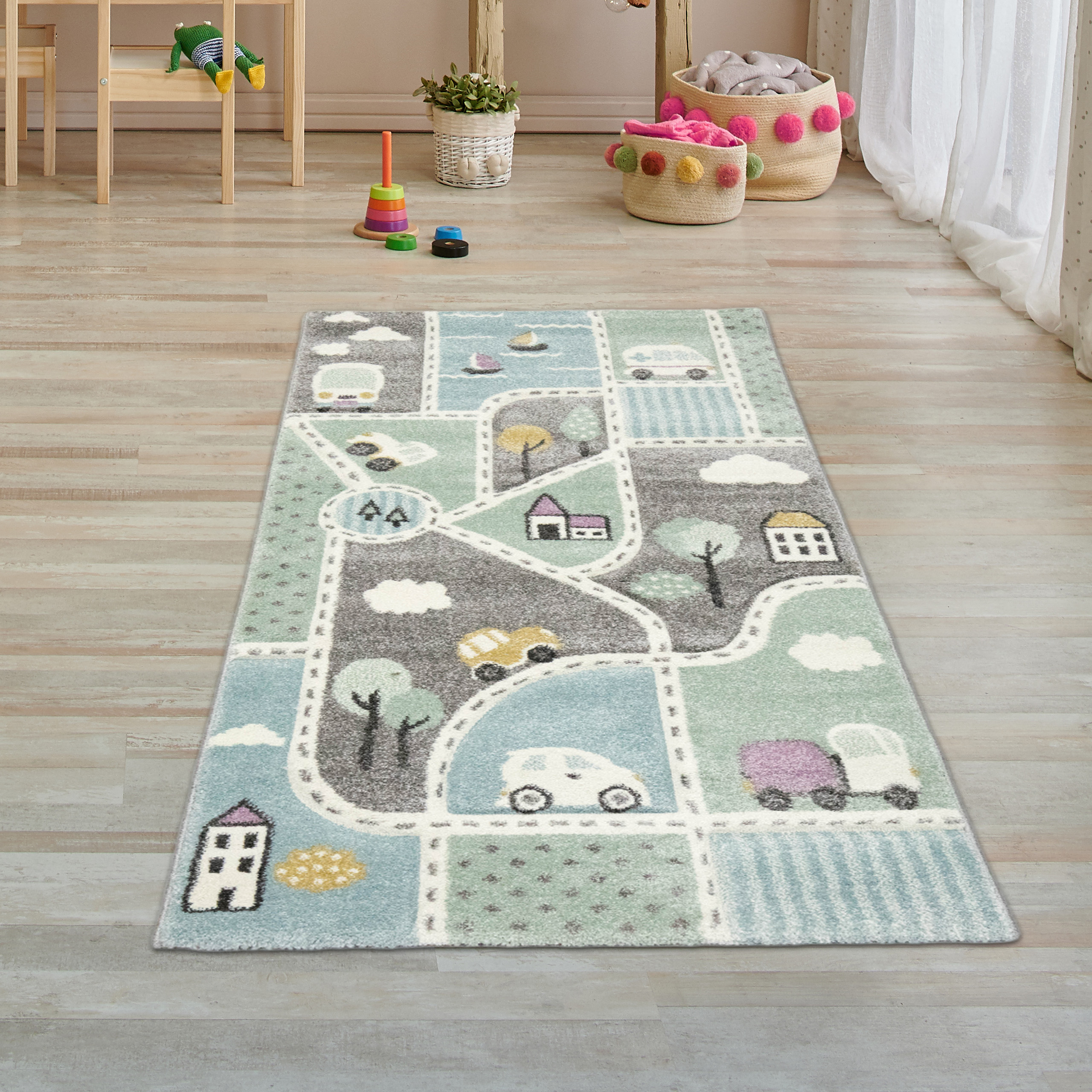 Teppich-Traum Tapis de fléchettes Noir Protection de Sol fléchettes Ligne  de Lancement intégrée Blanc Gris Polyvalent antidérapant 80x285 cm