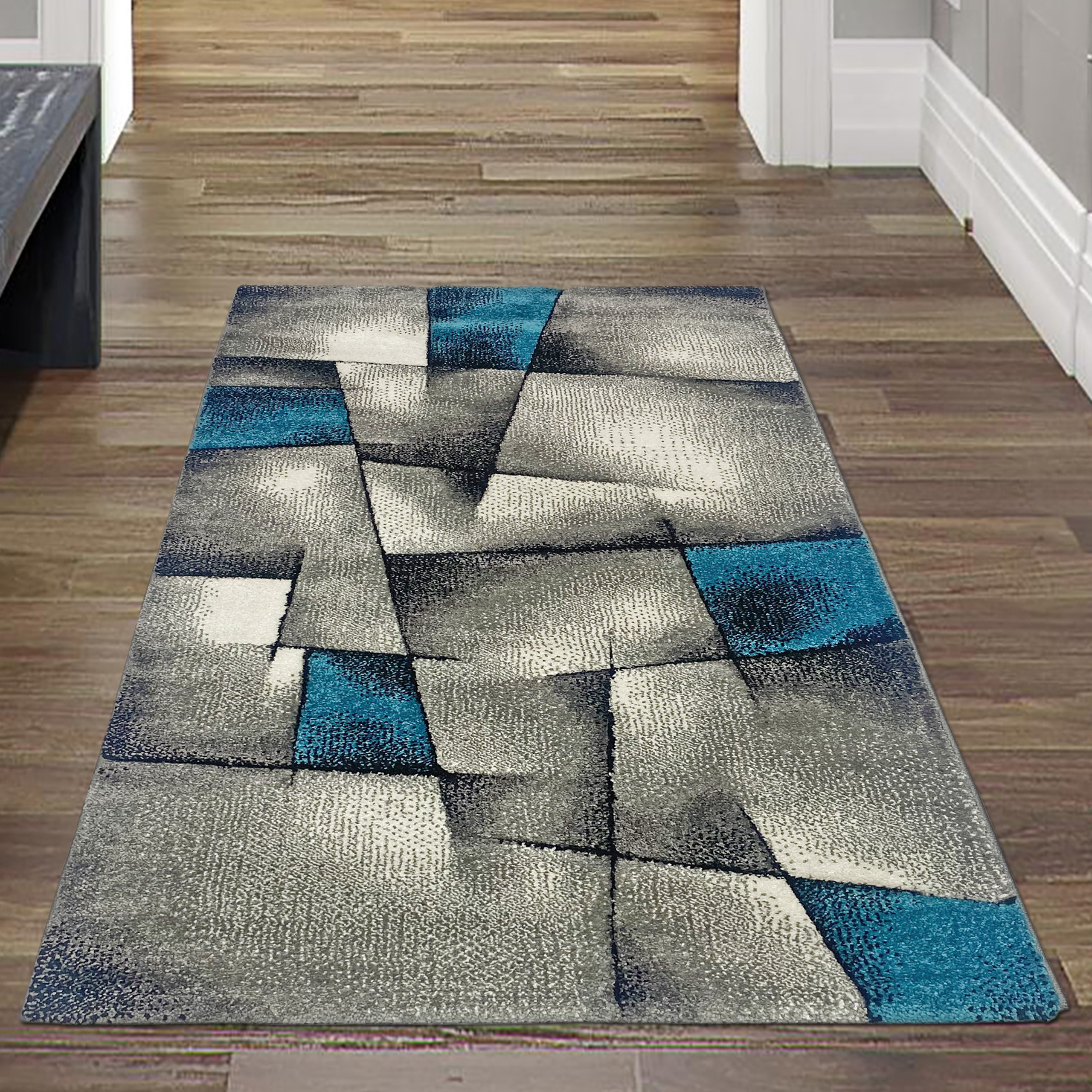  RUGMRZ Teppich Grau Moderne Teppiche Moderner Stil gemalt Dekor  Wohnzimmer Teppich pflegeleicht Teppiche, Dämm- & Schutzmatten Antirutsch  Teppich 180 x 220 cm