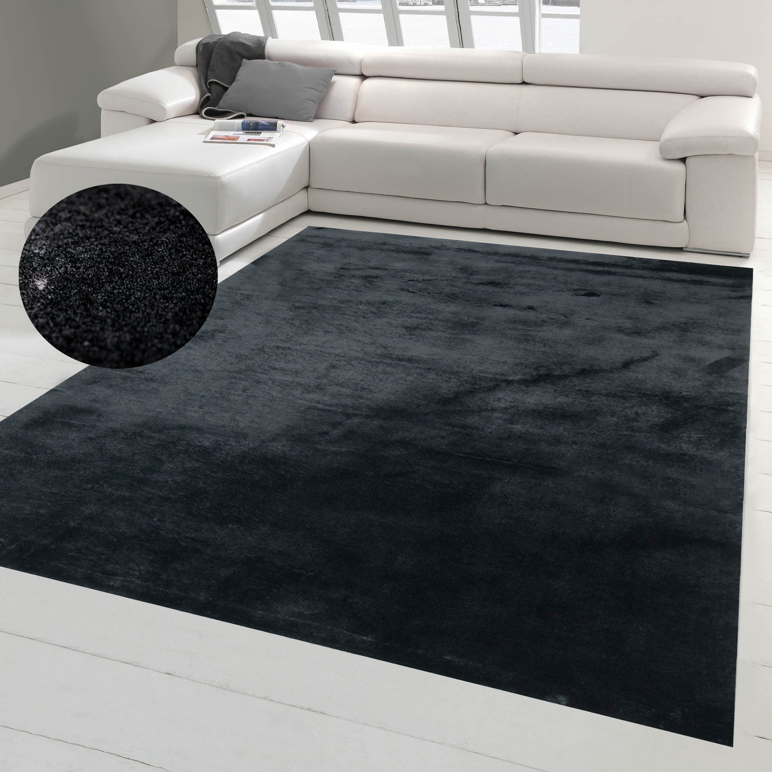 Hochflor-Teppich Hochflor Shaggy Plüsch Matte Carpet für Wohnzimmert  Schlafzimmer, Sunicol, Flauschiger Teppich Weich Waschbar Anti-Rutsch 3cm  Fußmatte Sofamatte