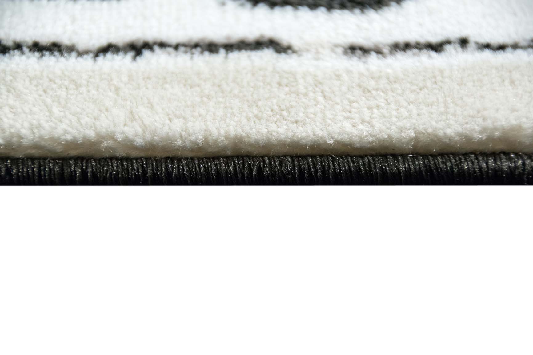 Teppich Einfarbig Designerteppich mit Handgearbeiteten Konturen Creme Elfenbein 