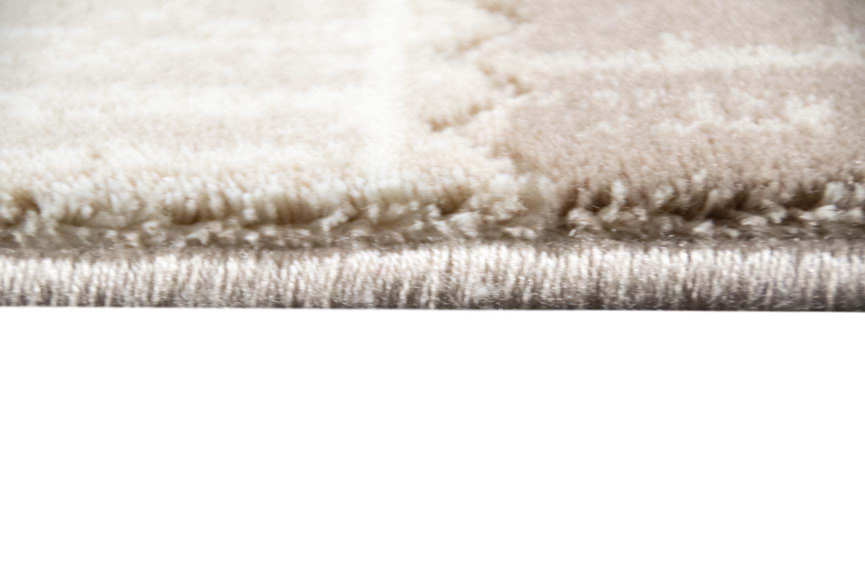 Teppich Alhambra Elfenbein Beige Braun Flachflor Wollteppich Ethno Antik Design 
