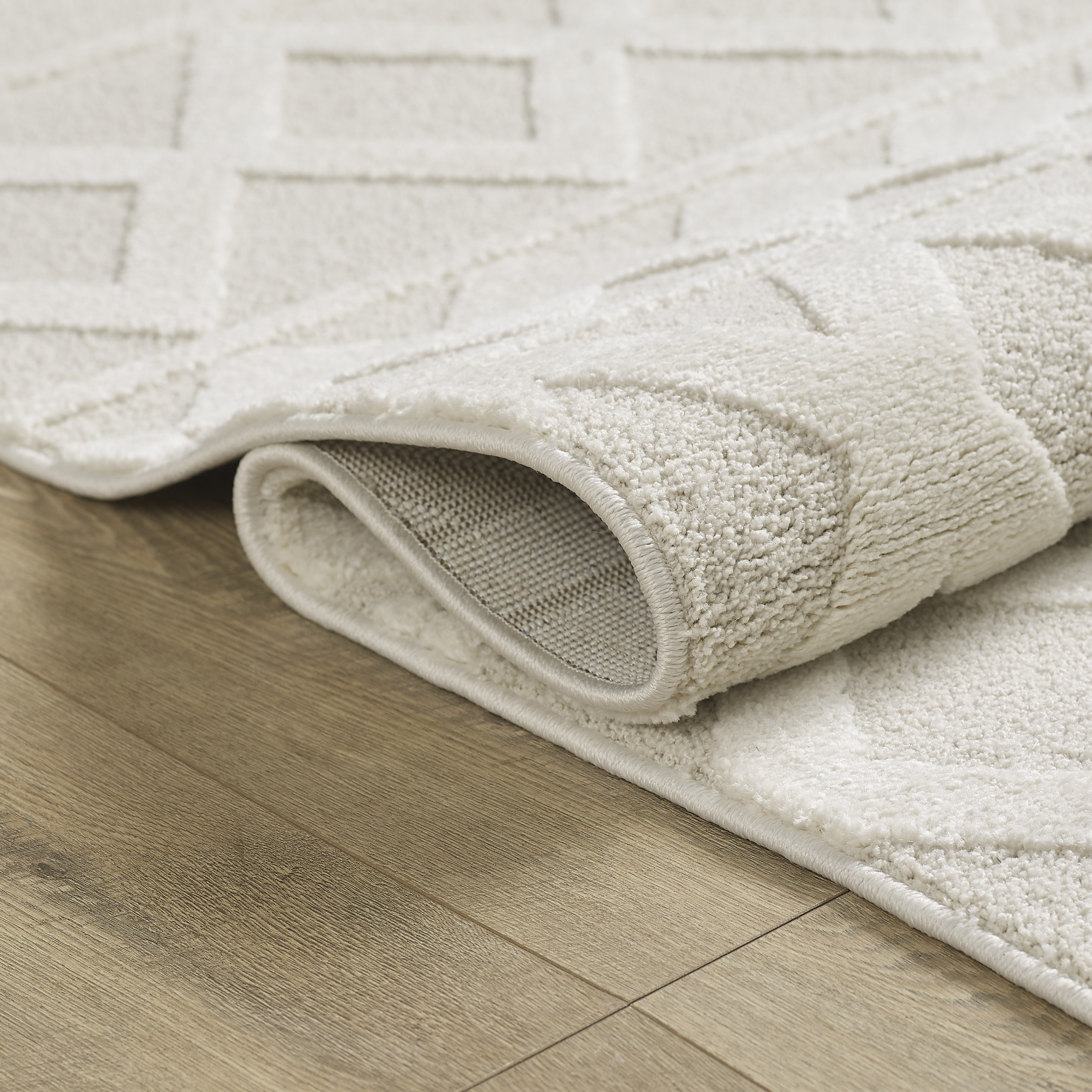 Rautenmuster Teppich in | Teppich-Traum Creme