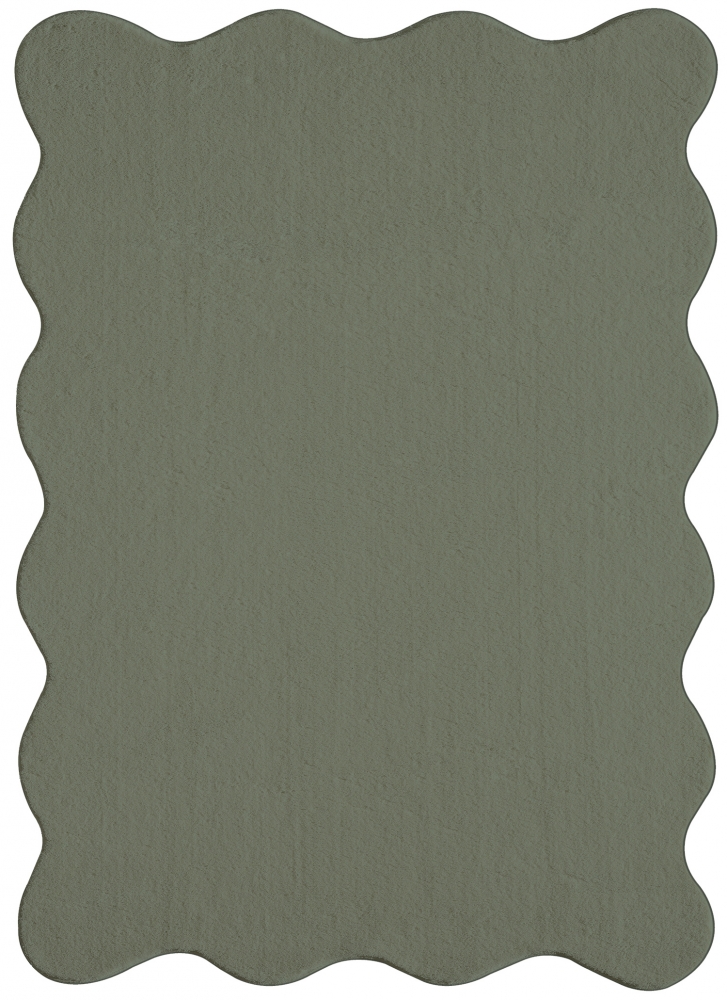 Teppich in forest grün weich shaggy moderne Wellenform