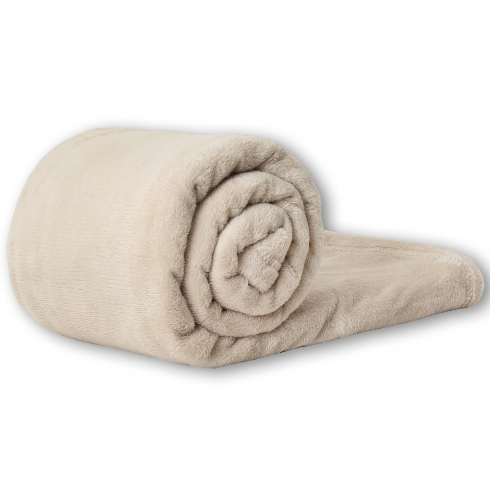 Bettdecken Überwurf flauschig-weich • Couch & Sofa • beige