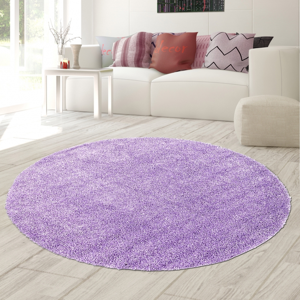 Hochflor-Teppich in Flieder – Perfekt für Fußbodenheizung